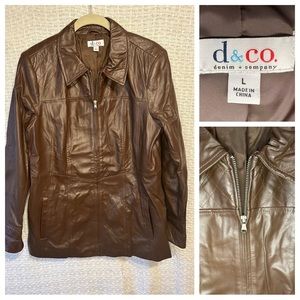 Denim & Co Leather Coat size L